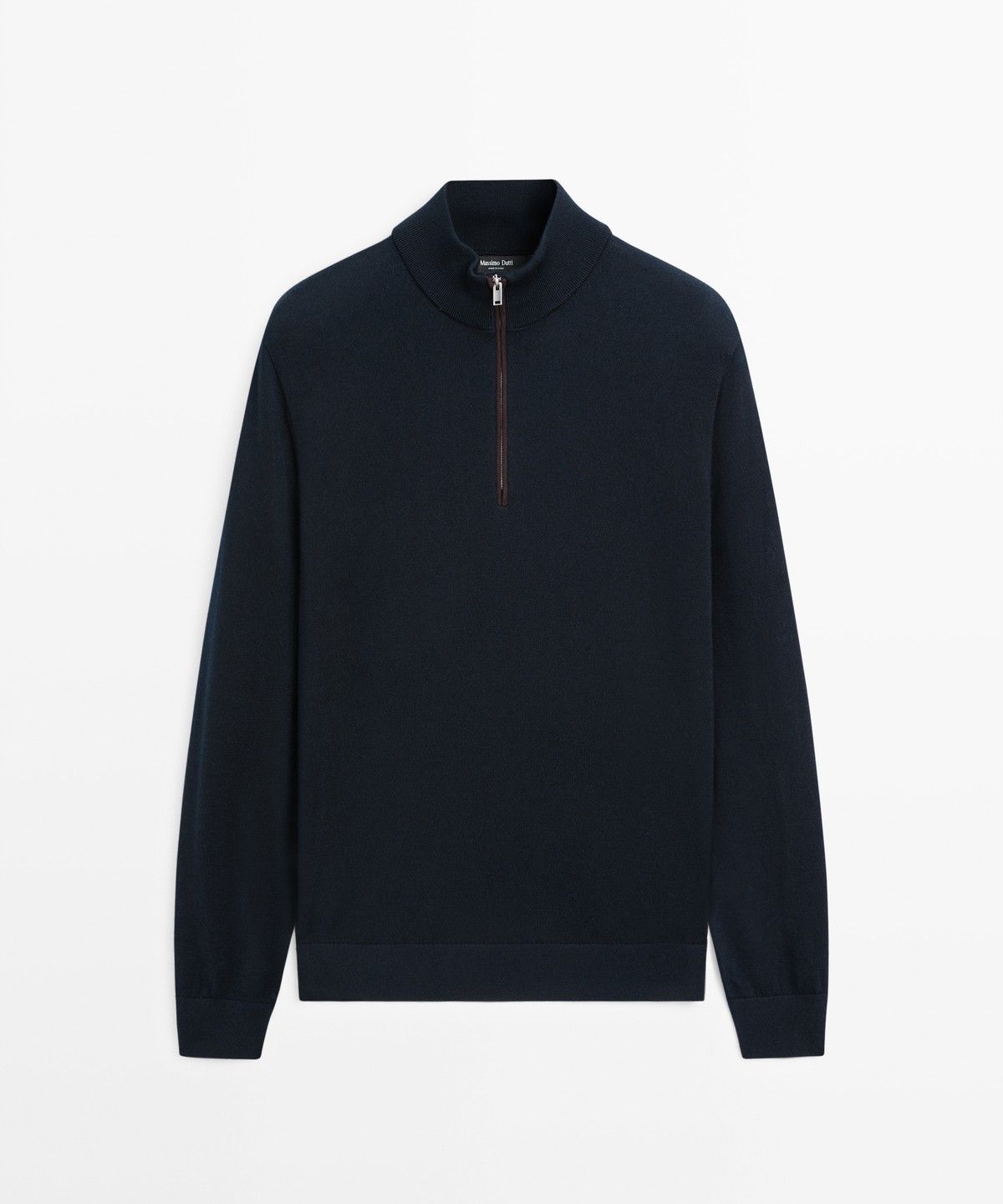 마시모두띠(MASSIMO DUTTI) 메리노 울 블렌드 모크넥 니트 스웨터