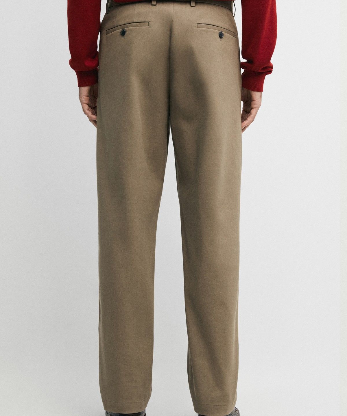 마시모두띠(MASSIMO DUTTI) 코튼 블렌드 스트레이트 핏 팬츠