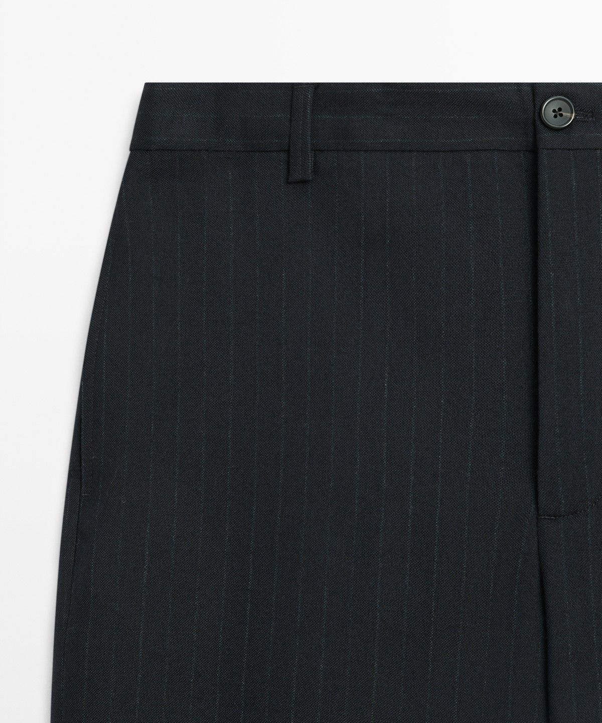 마시모두띠(MASSIMO DUTTI) 100% 울 스트라이프 릴랙스 핏 팬츠