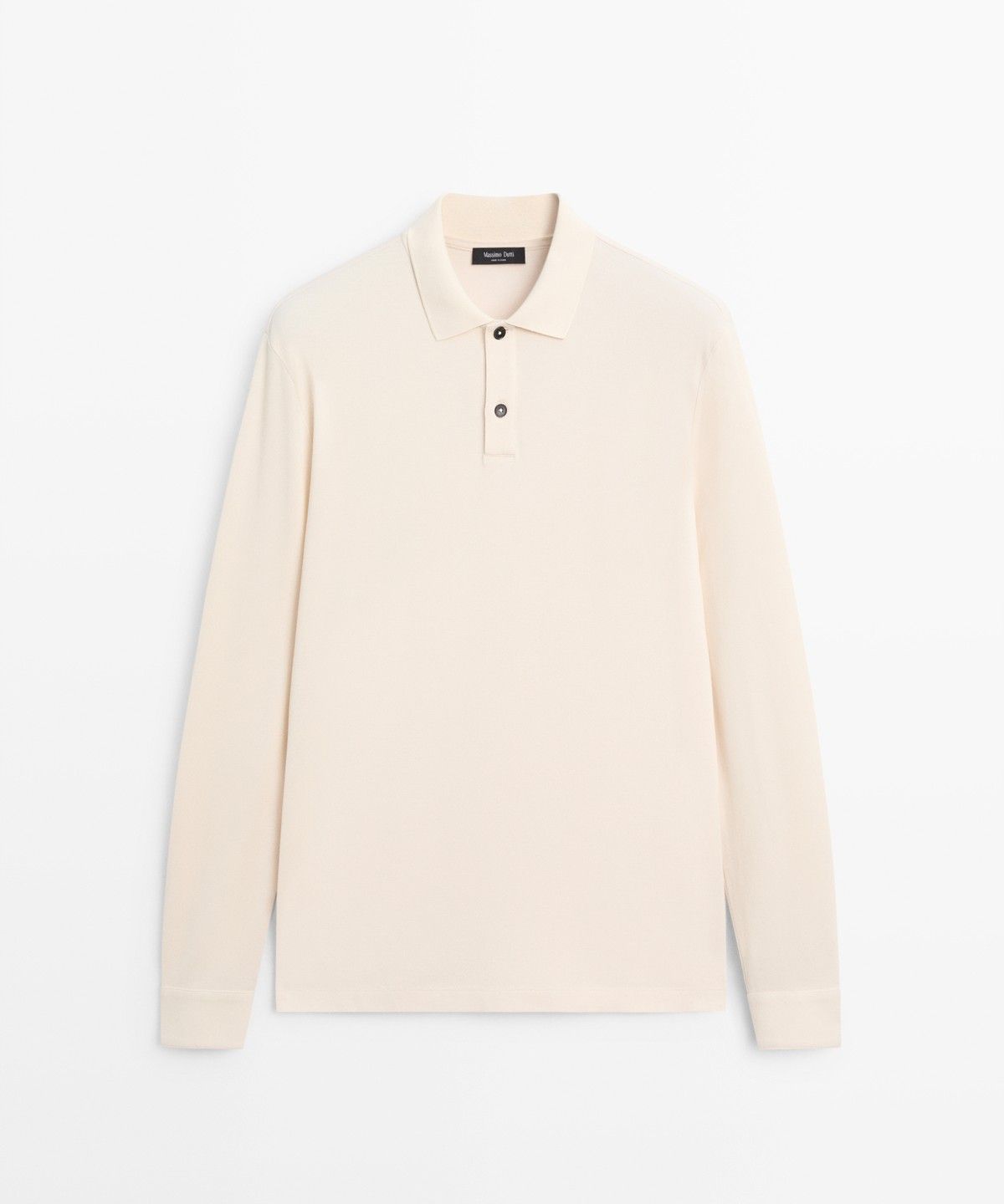 마시모두띠(MASSIMO DUTTI) 100% 코튼 마이크로 텍스처 니트 폴로셔츠