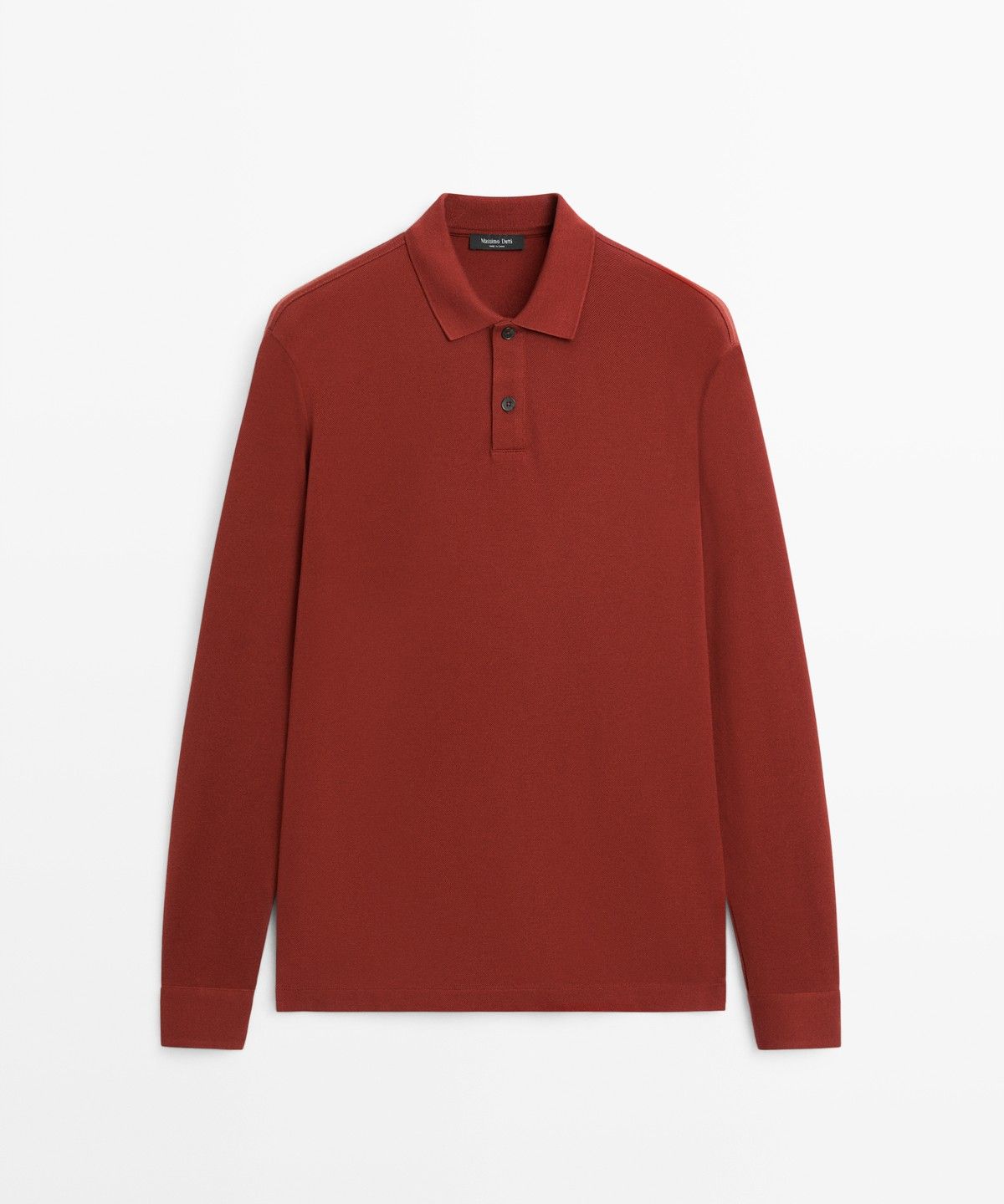 마시모두띠(MASSIMO DUTTI) 100% 코튼 마이크로 텍스처 니트 폴로셔츠