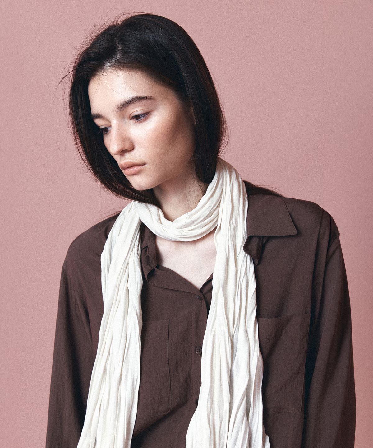 토와브(TOWAV) SORBE CRINKLED SCARF_CREAM
