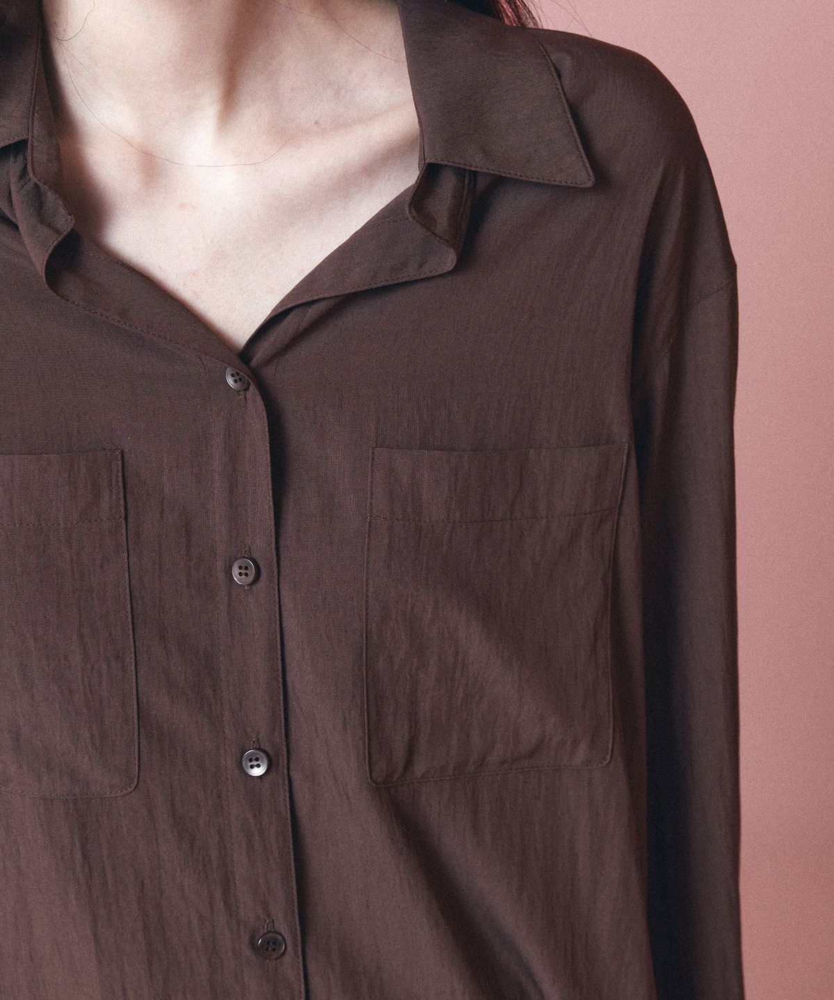 토와브(TOWAV) MUTY SILKY SHIRTS_BROWN
