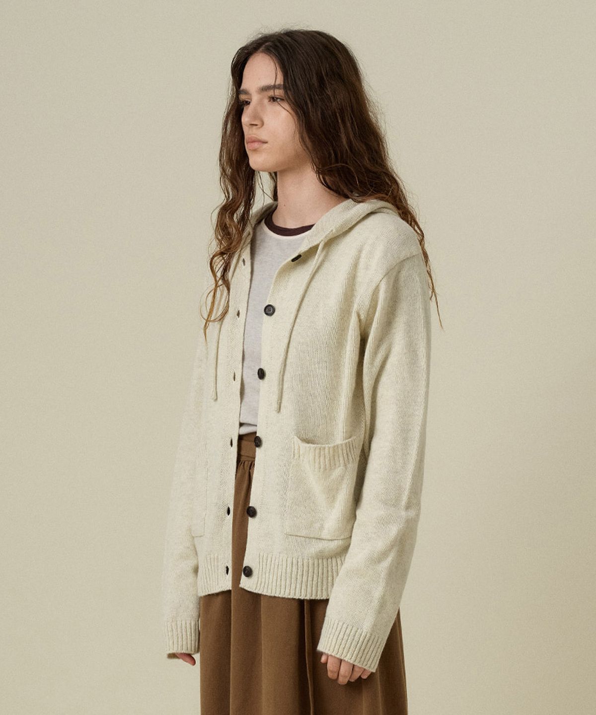 망고매니플리즈(MANGO MANY PLEASE) COLIN HOOD KNIT CARDIGAN_OATMEAL