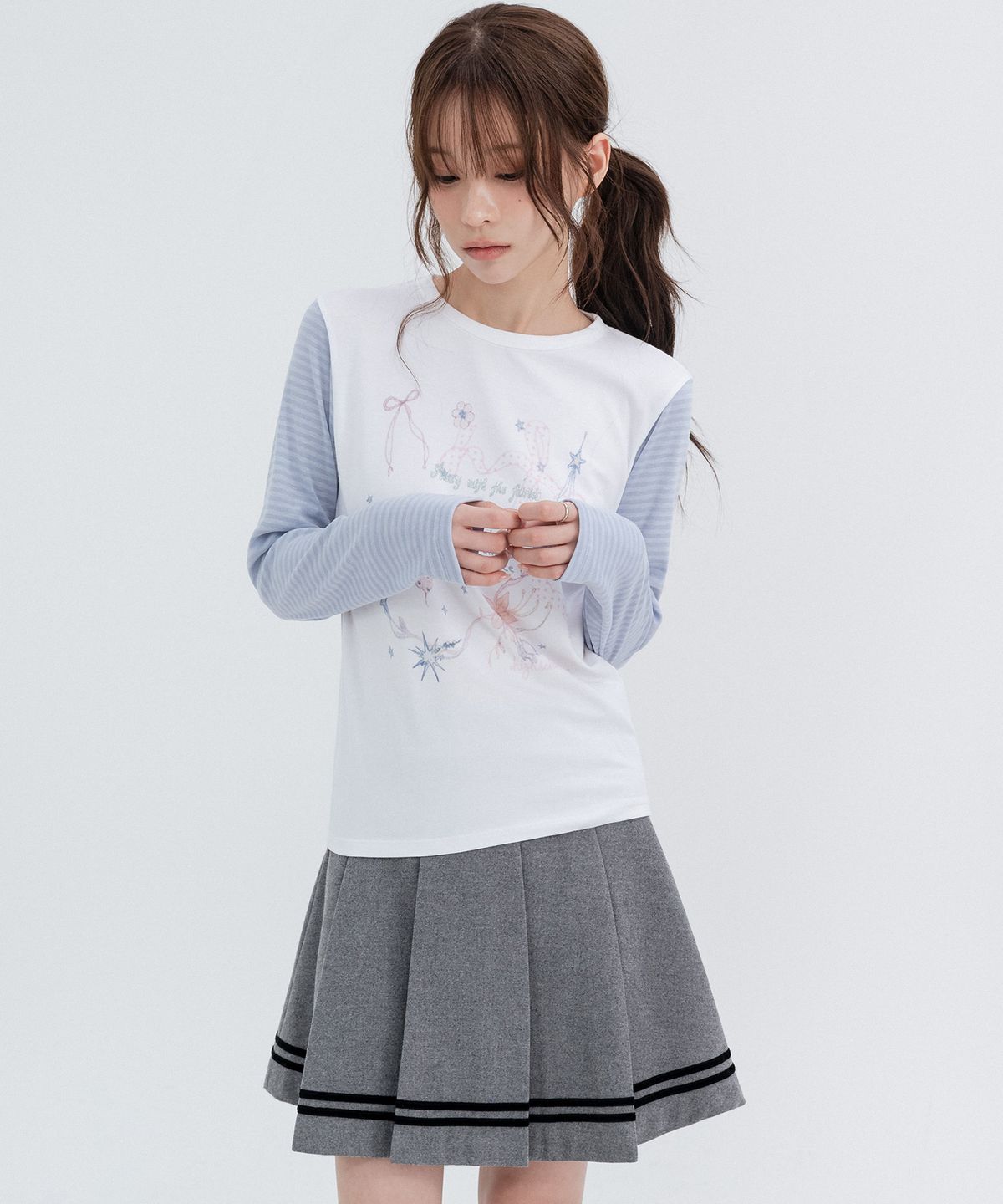 하이스쿨디스코(HIGH SCHOOL DISCO) 페어리 가든 롱슬리브_화이트