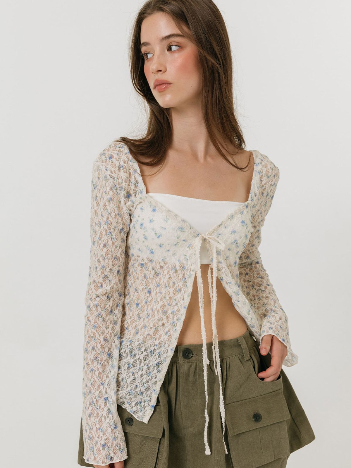 모이페어(MOIFAIRE) BUTTON CARGO SKIRT / KHAKI