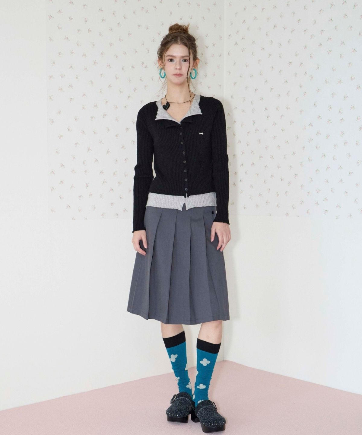 쿨키튼(KOOLKITTEN) Belted Single Pleat Skirt 2colors