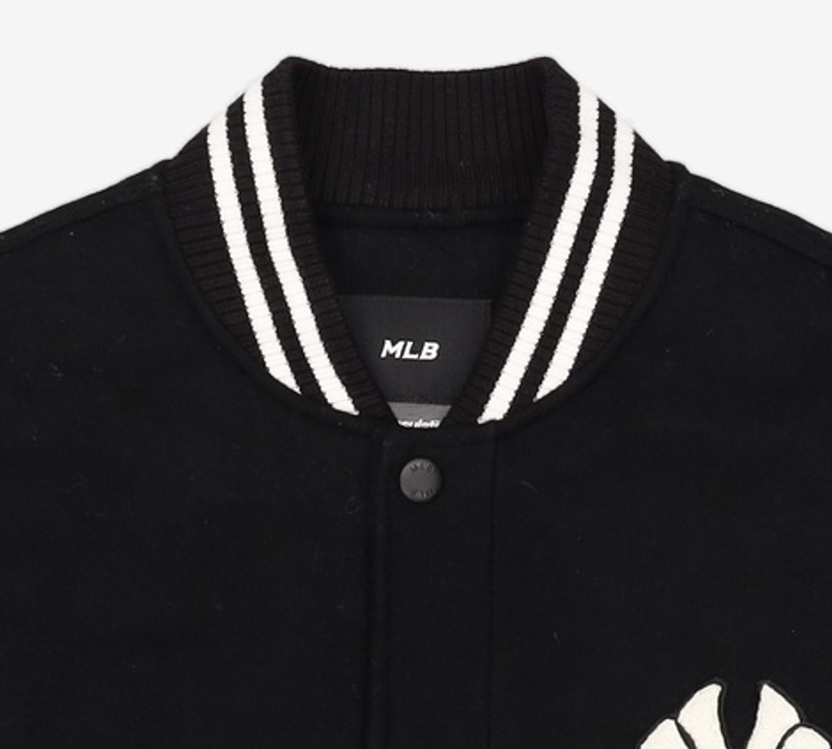 엠엘비(MLB) 울 베이직 소매배색 바시티자켓 NY (L.Black) L