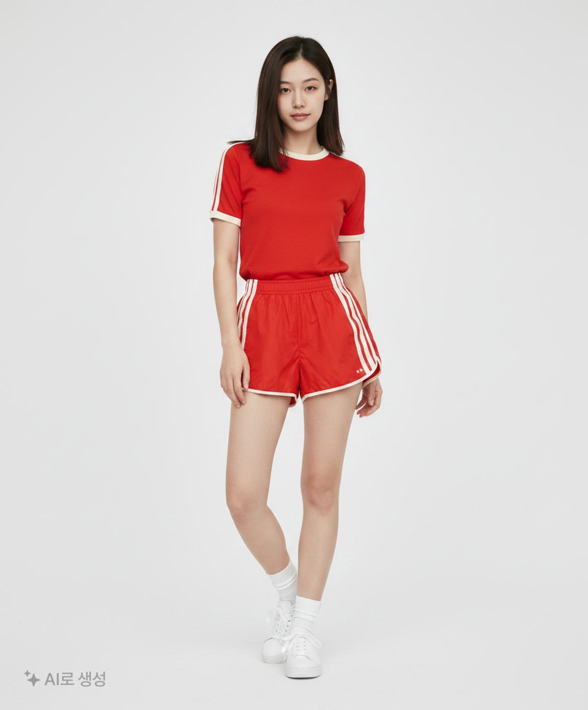 피지컬 디파트먼트(PHYSICAL DEPARTMENT) 라인 포인트 트랙 숏팬츠_레드 S