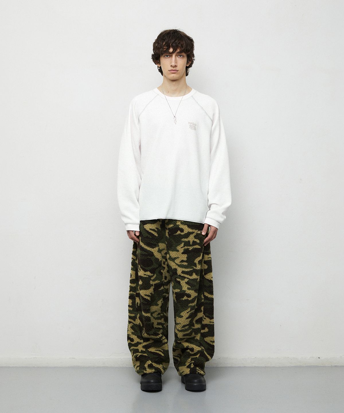 마하그리드(MAHAGRID) SLASH LOGO WAFFLE LONG SLEEVE 4colors
