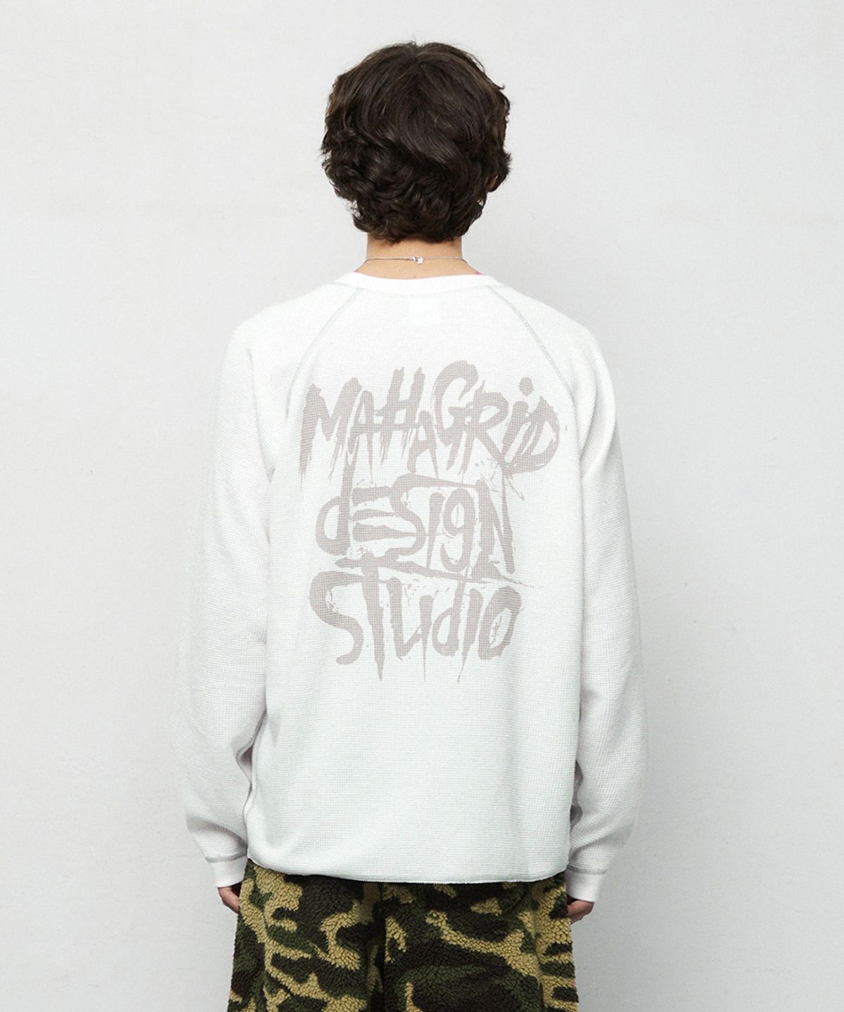 마하그리드(MAHAGRID) SLASH LOGO WAFFLE LONG SLEEVE 4colors