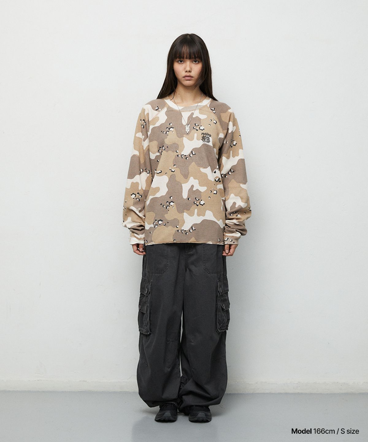 마하그리드(MAHAGRID) SLASH LOGO WAFFLE LONG SLEEVE 4colors