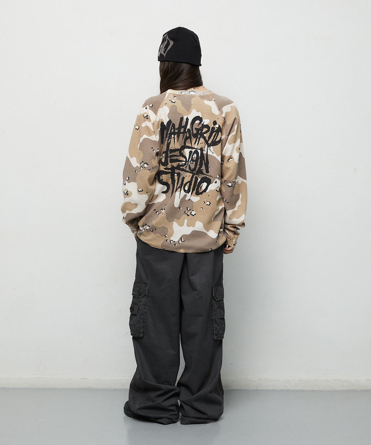 마하그리드(MAHAGRID) SLASH LOGO WAFFLE LONG SLEEVE 4colors