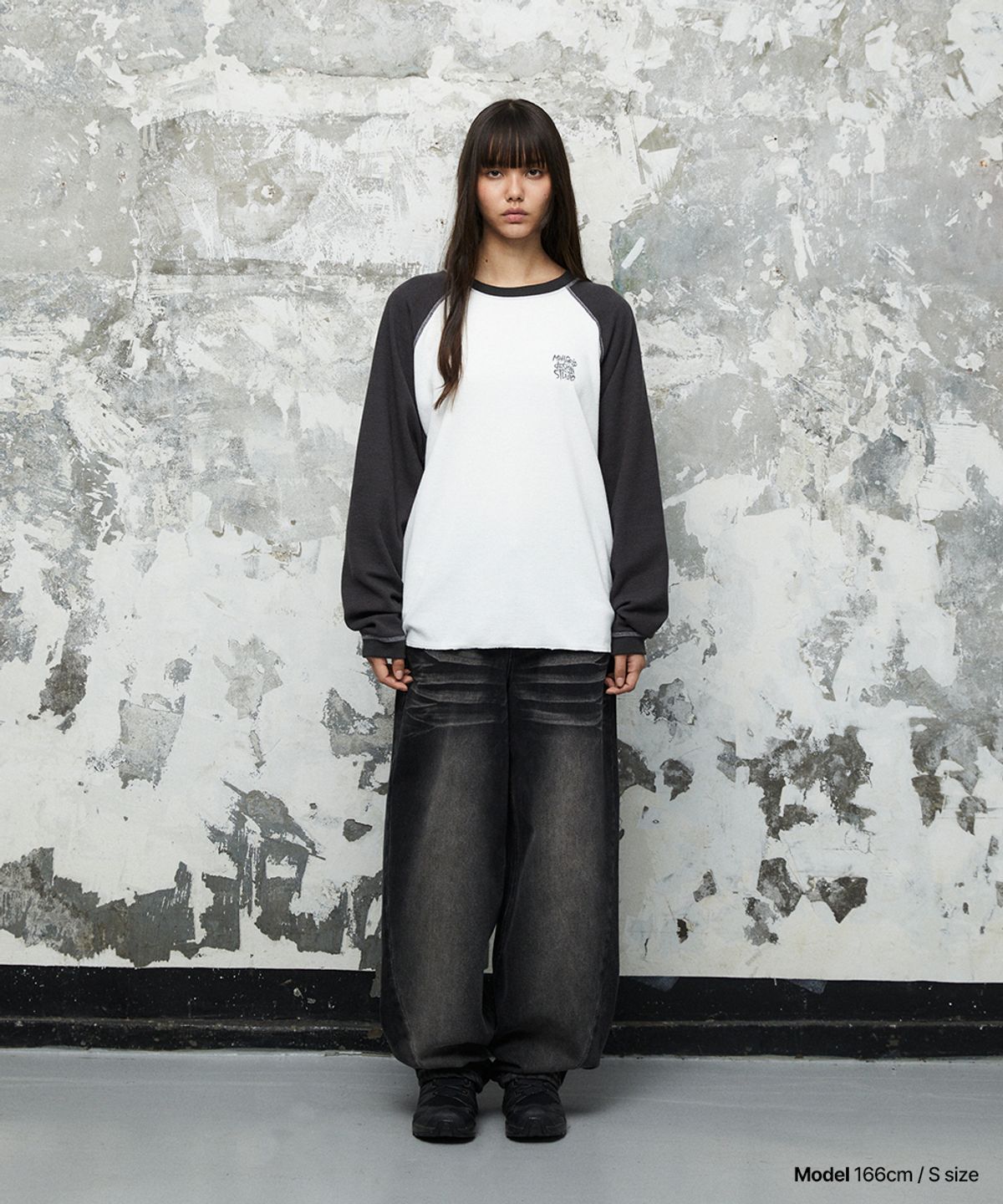 마하그리드(MAHAGRID) SLASH LOGO WAFFLE LONG SLEEVE 4colors