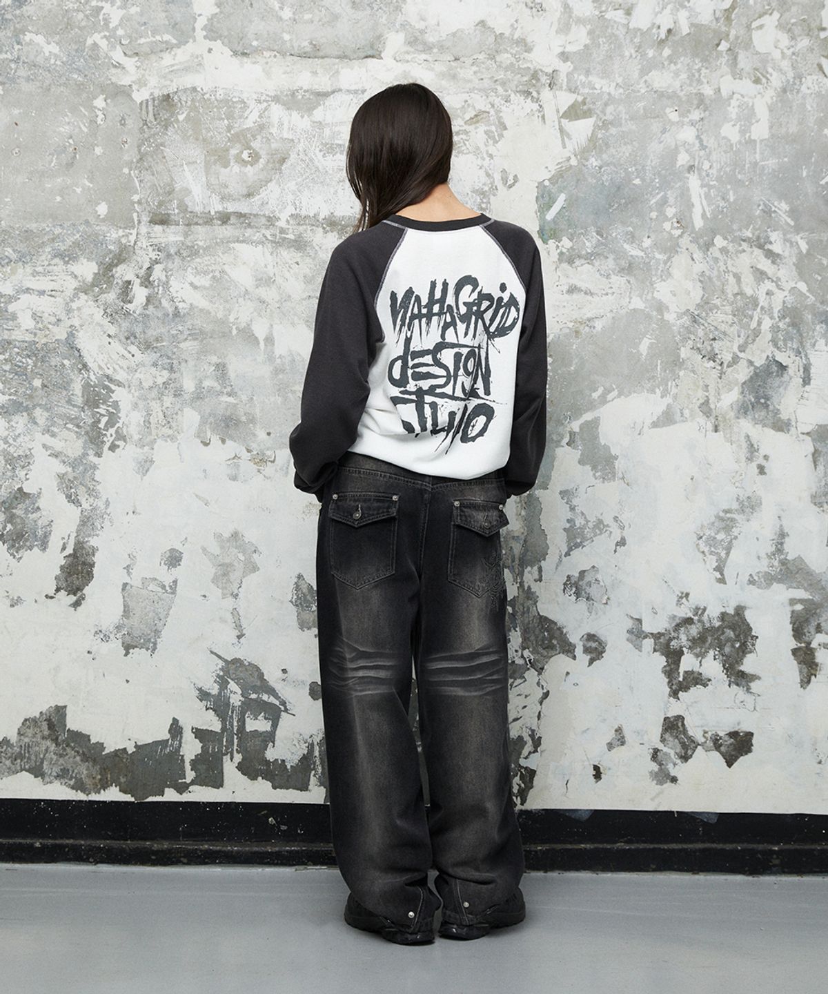 마하그리드(MAHAGRID) SLASH LOGO WAFFLE LONG SLEEVE 4colors