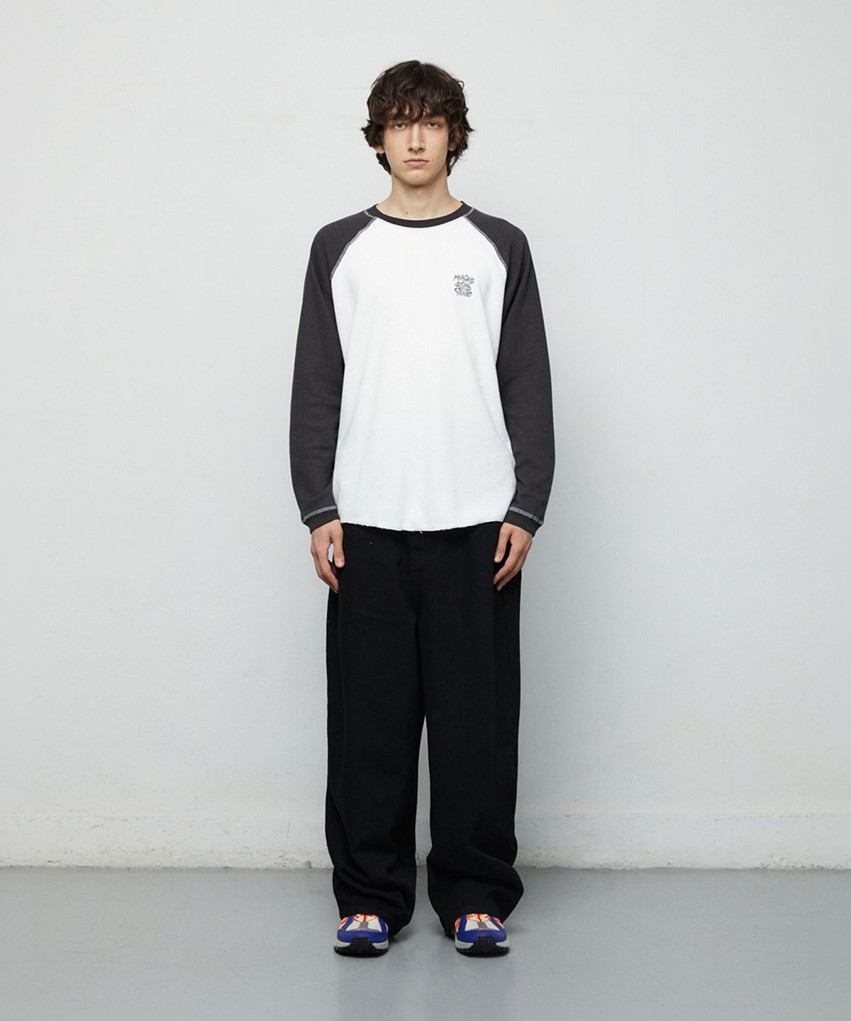 마하그리드(MAHAGRID) SLASH LOGO WAFFLE LONG SLEEVE 4colors