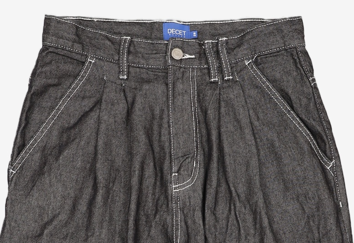 데케트(DECET) [여름원단]2Pleats Wide Jeans DCPT005RawBlack 28