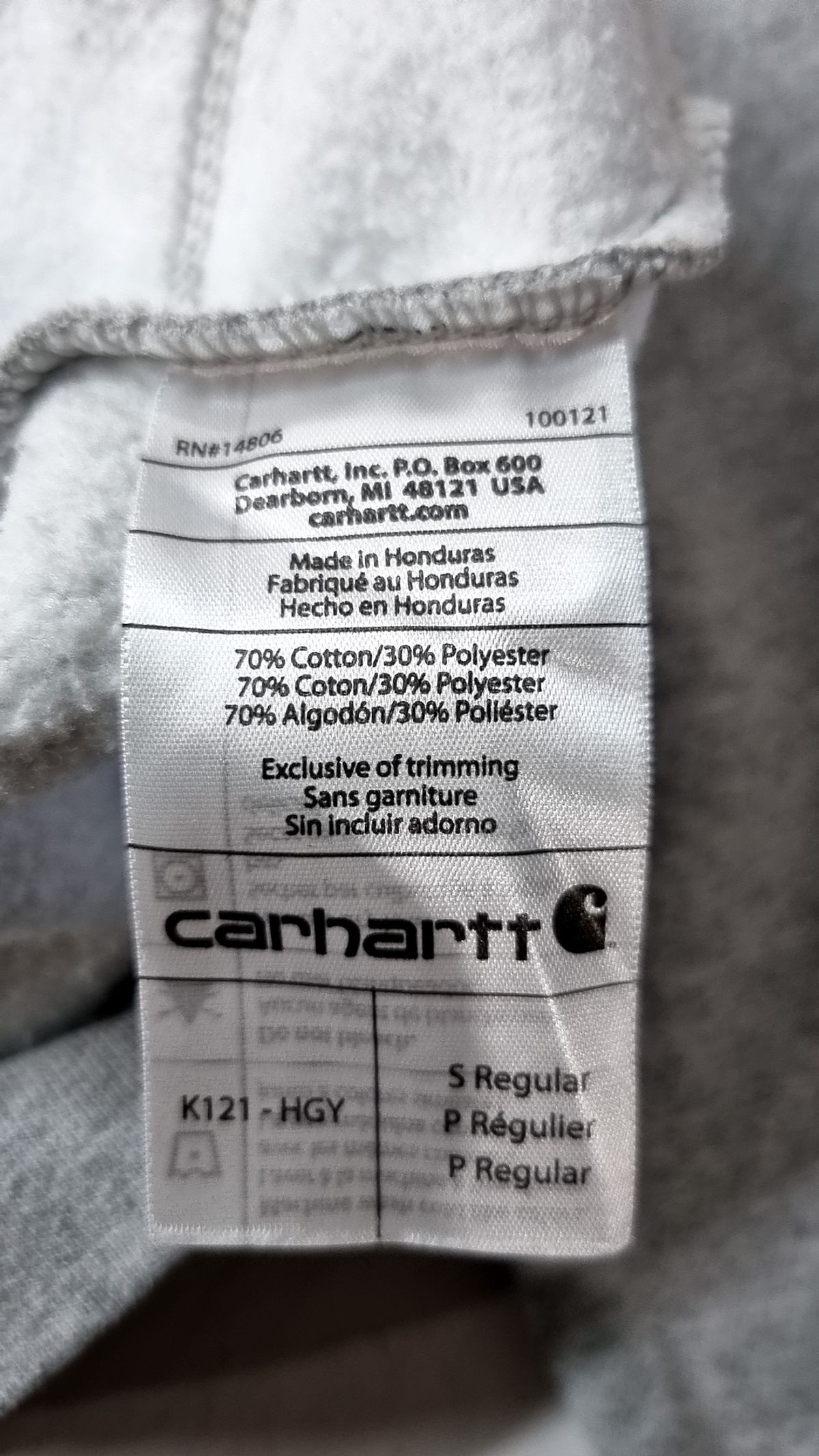 칼하트(CARHARTT) K121 후드티 (그레이) S