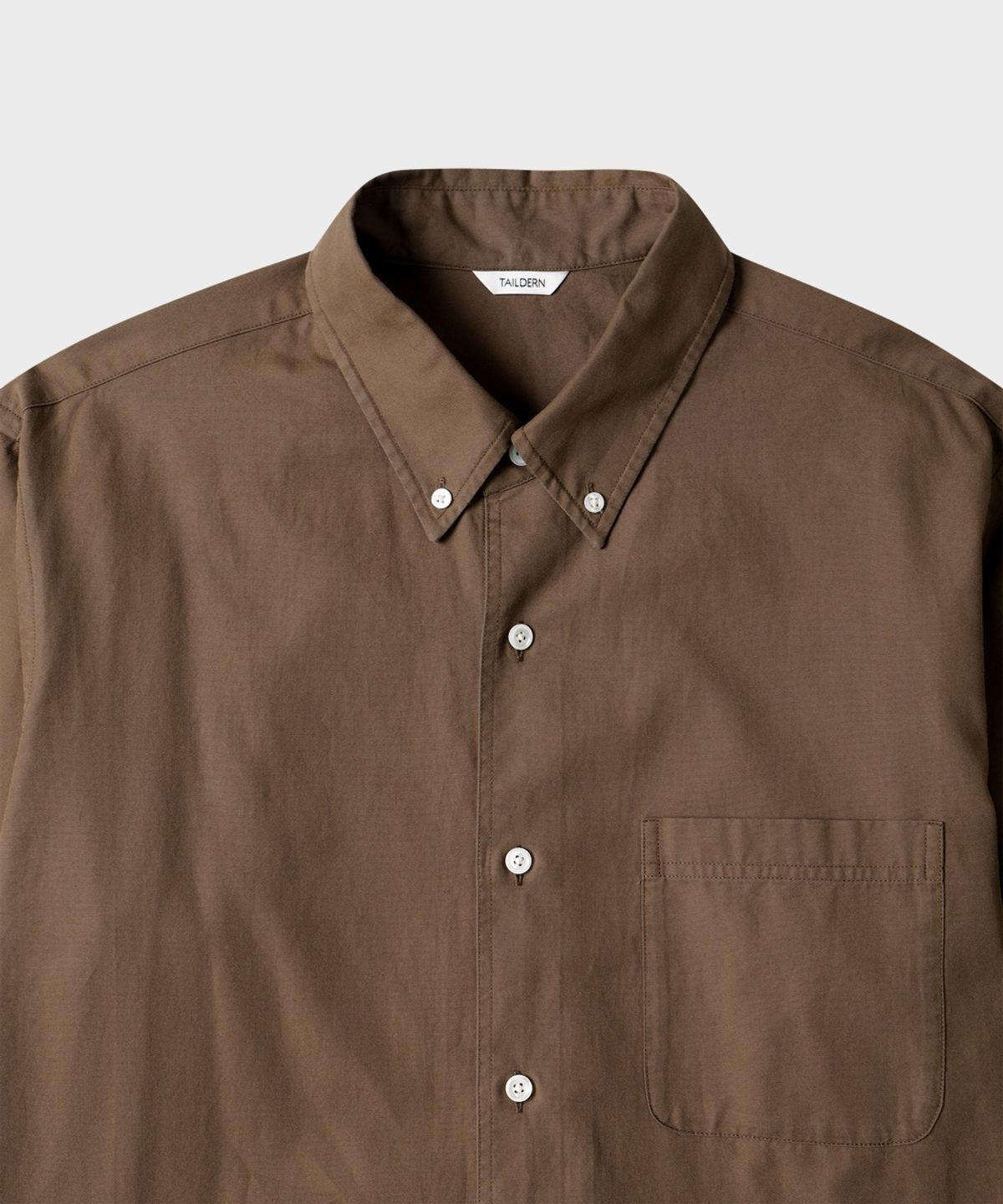테일던(TAILDERN) Miles Cotton Button Down Shirts Brown