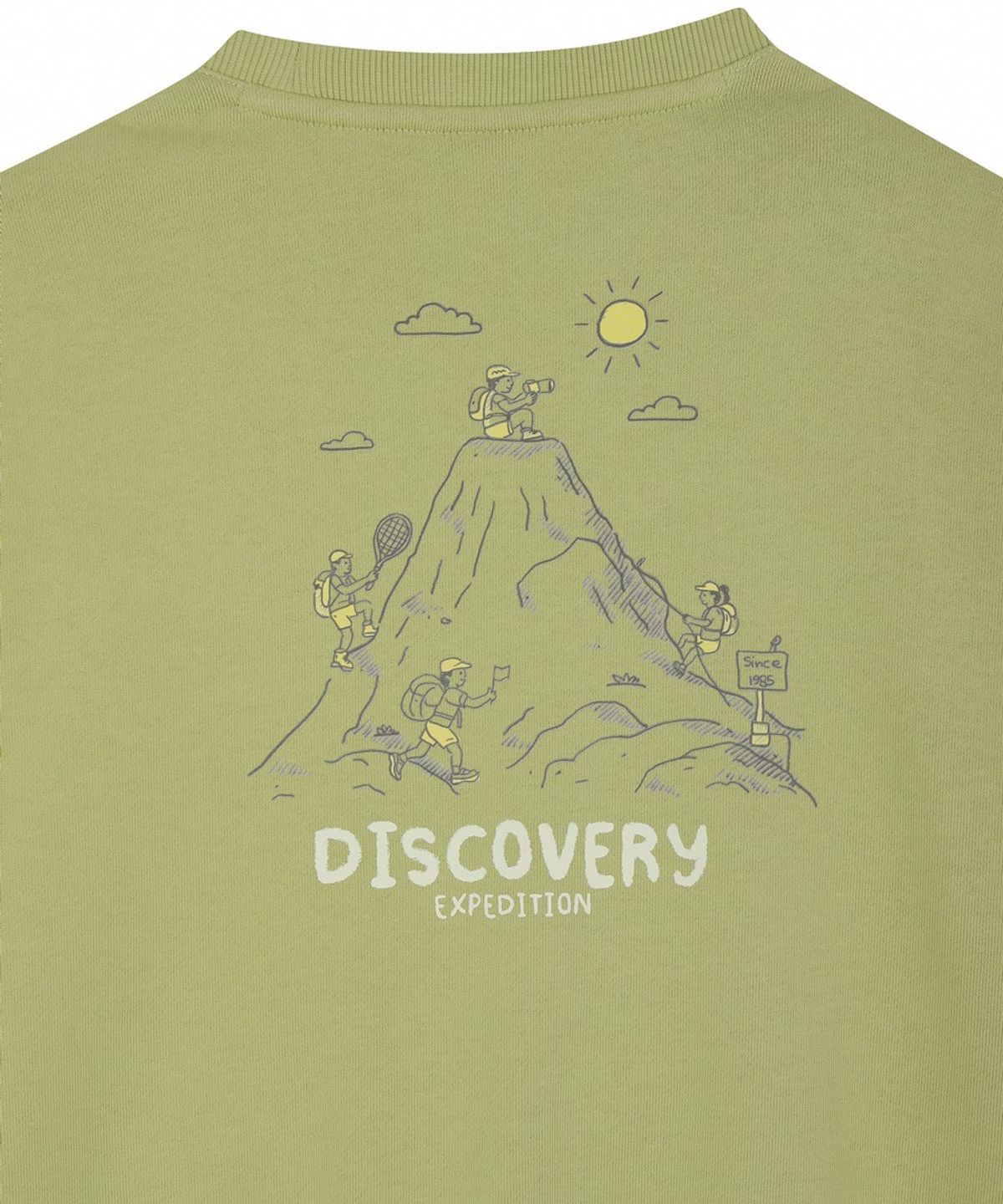디스커버리 키즈(DISCOVERY KIDS) 키즈 그래픽 맨투맨-조거팬츠 2SET (YELLOW GREEN)