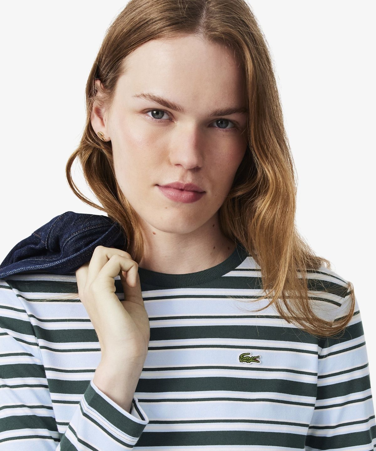 라코스테(LACOSTE) 여성 멀티 스트라이프 긴팔 티셔츠 TF3355-56N VP6