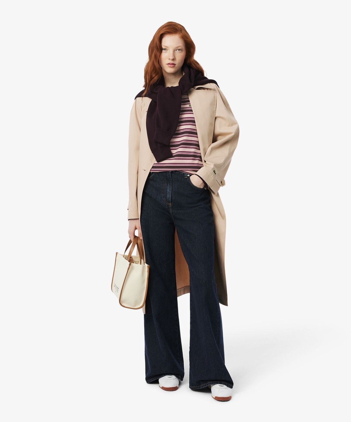라코스테(LACOSTE) 여성 멀티 스트라이프 긴팔 티셔츠 TF3355-56N ST7