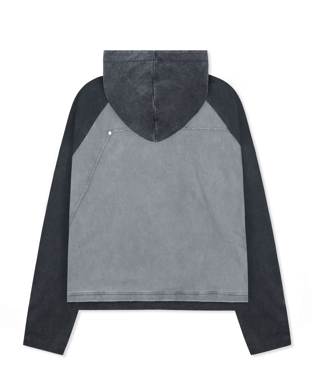 엑스톤즈(XTONZ) XTT170 래글런 헨리넥 워싱 크롭 후디 (BLACK)