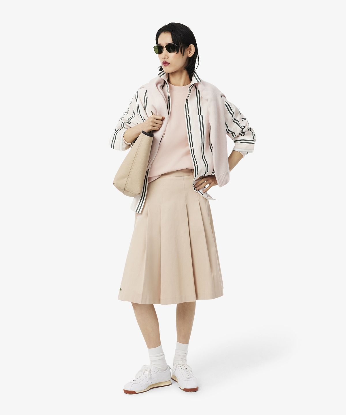 라코스테(LACOSTE) 여성 더블페이스 피케 스웻셔츠 SF5245-56N N6I