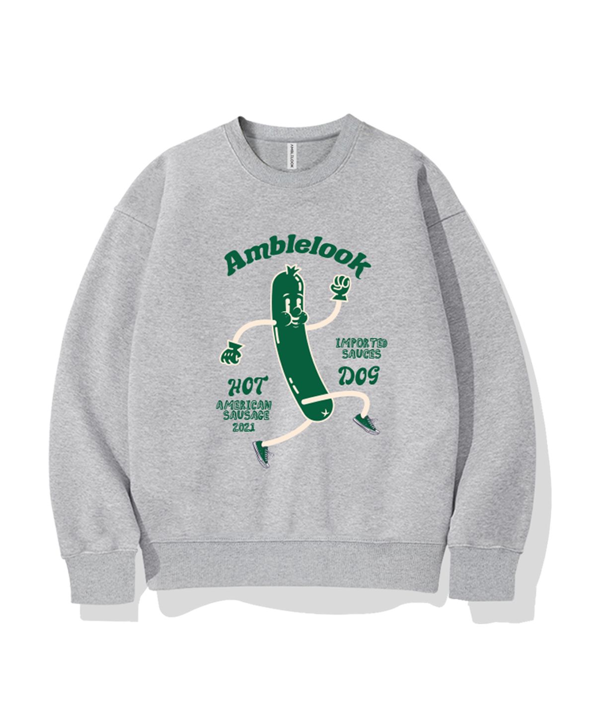 엠블룩(AMBLELOOK) 레귤러 스웨트셔츠 HOTDOG (3color)