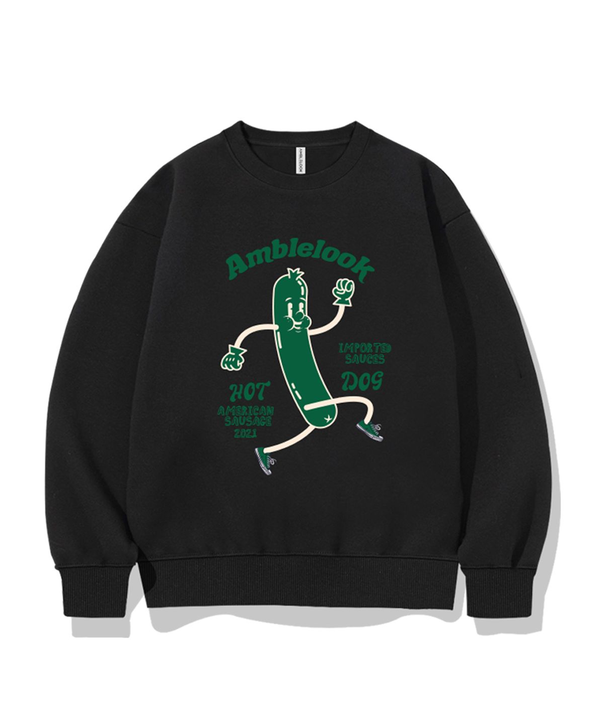 엠블룩(AMBLELOOK) 레귤러 스웨트셔츠 HOTDOG (3color)