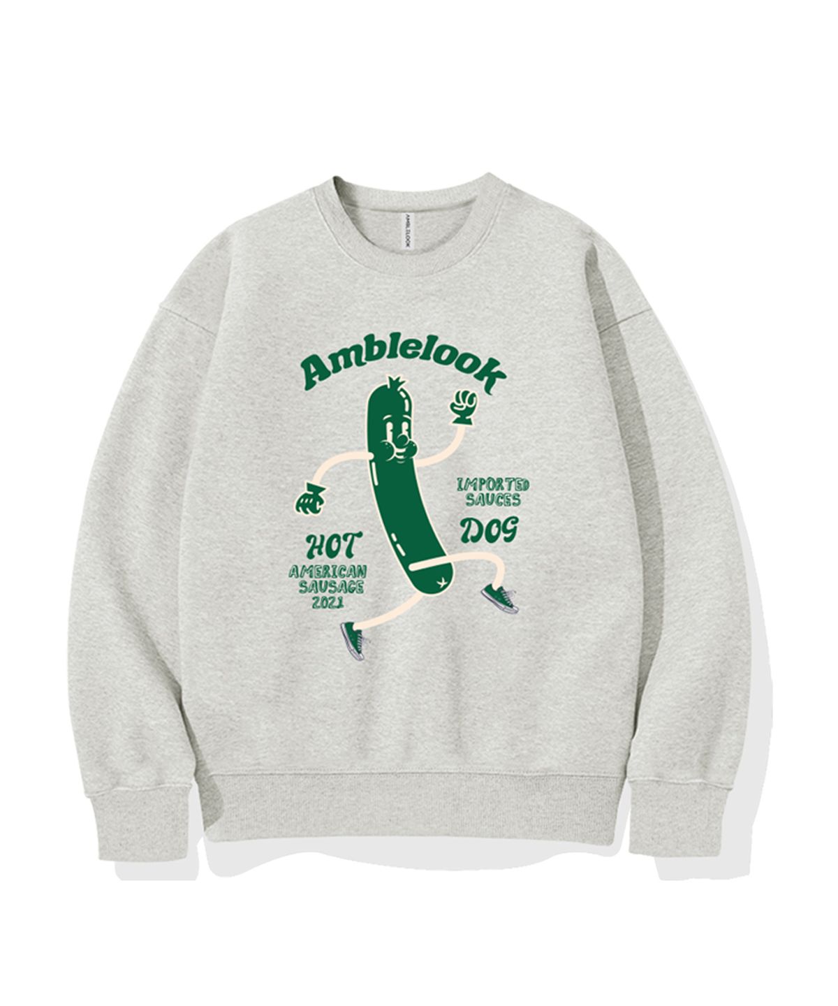 엠블룩(AMBLELOOK) 레귤러 스웨트셔츠 HOTDOG (3color)