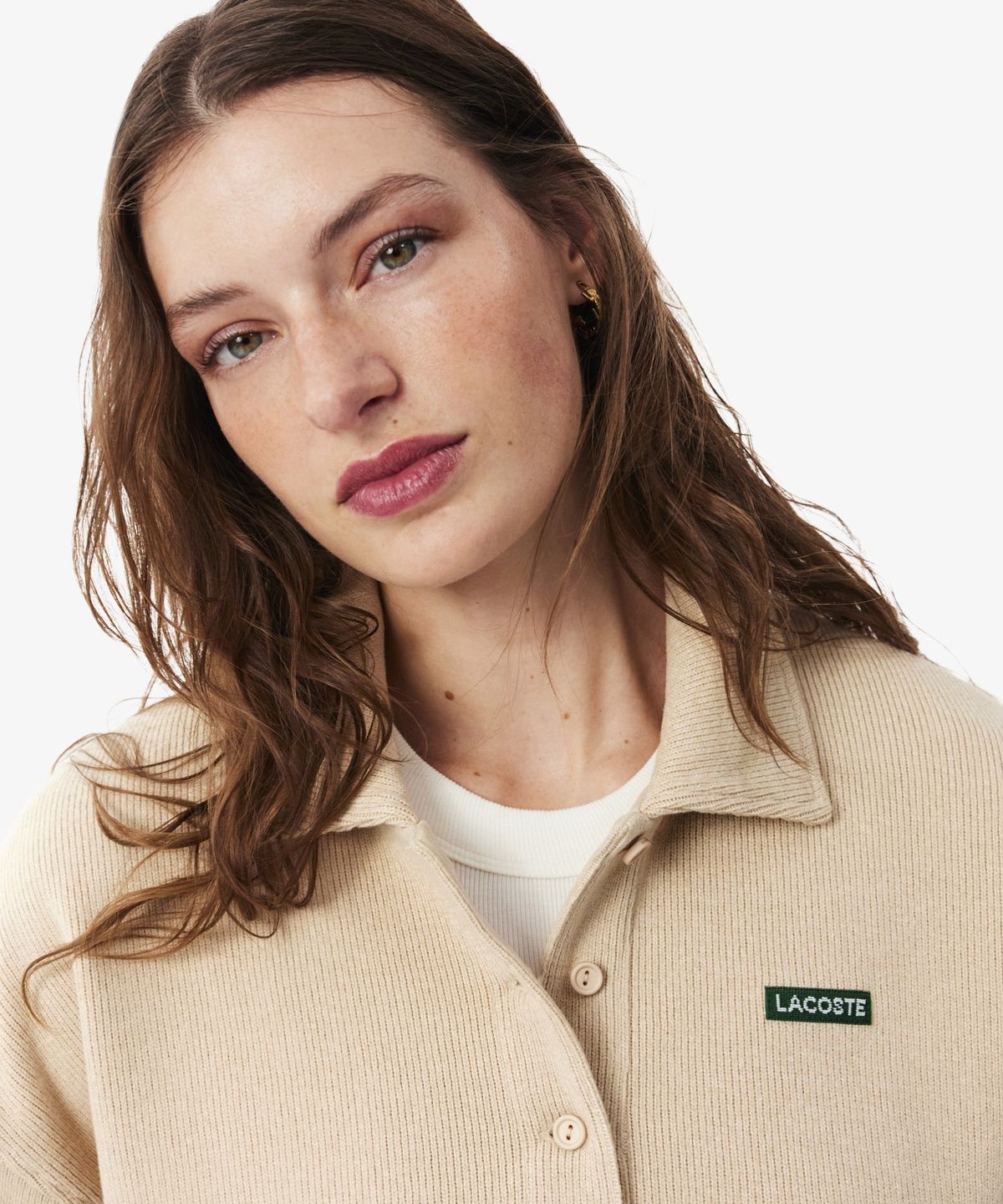 라코스테(LACOSTE) 여성 인터록 폴로카라 스웻셔츠 SF8368-56N U47