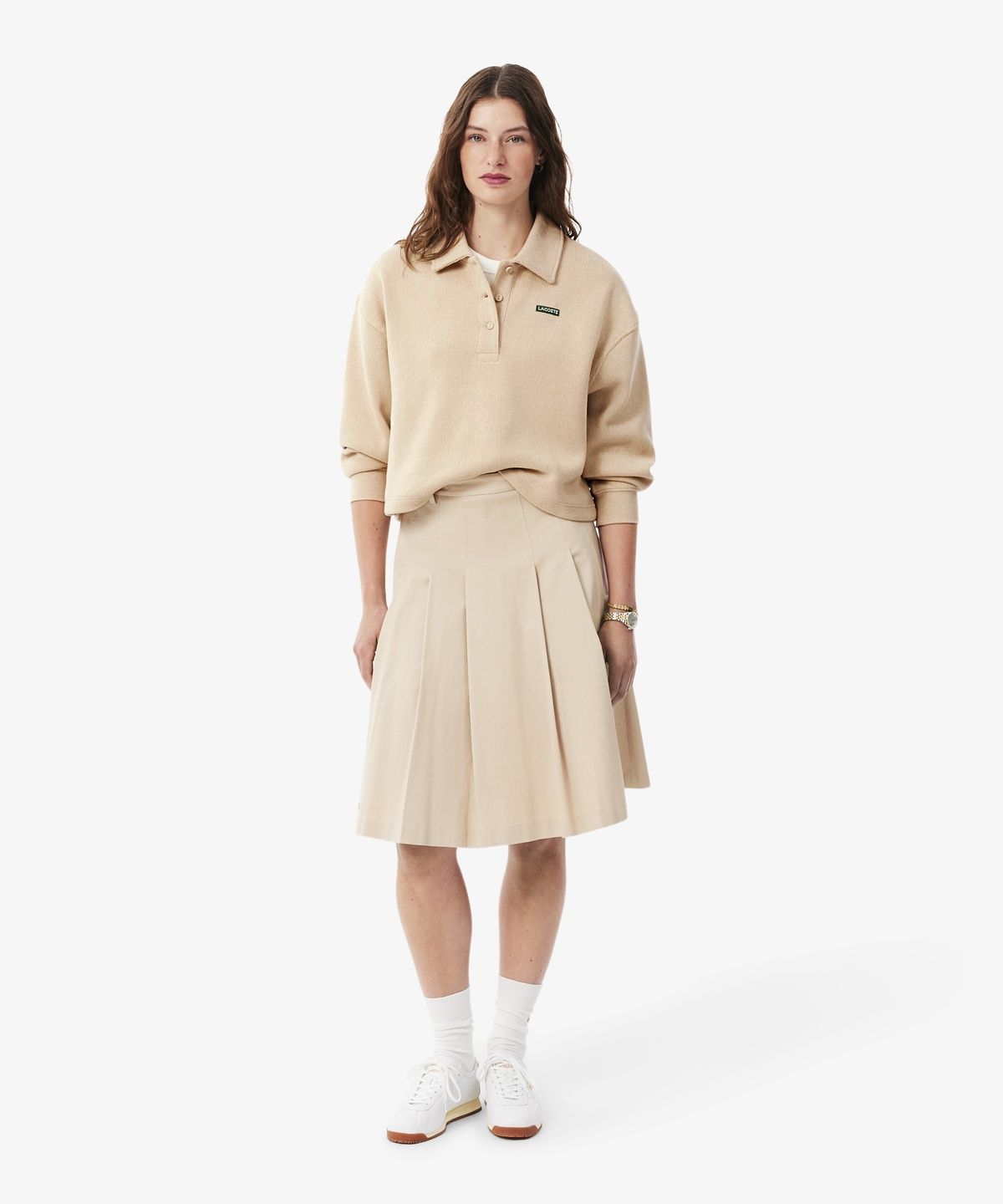 라코스테(LACOSTE) 여성 인터록 폴로카라 스웻셔츠 SF8368-56N U47