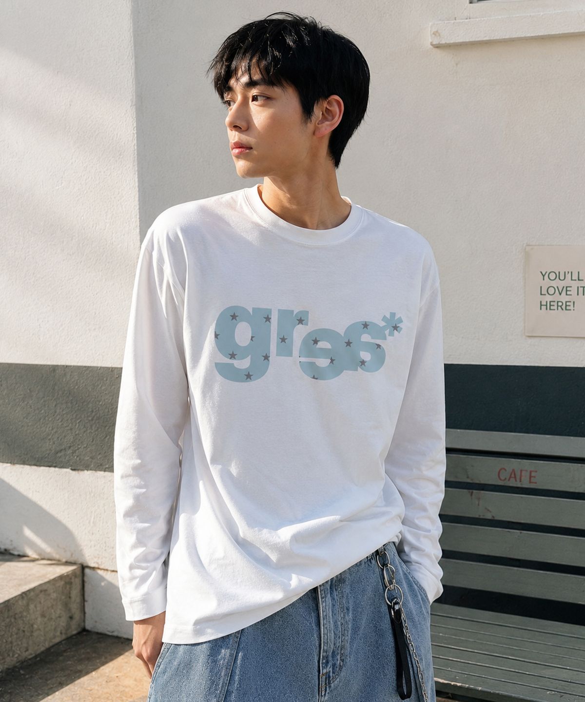 그레이버(GRAVER) [UNISEX]GRAE-S WIDE STAR 롱슬리브 티셔츠_3color