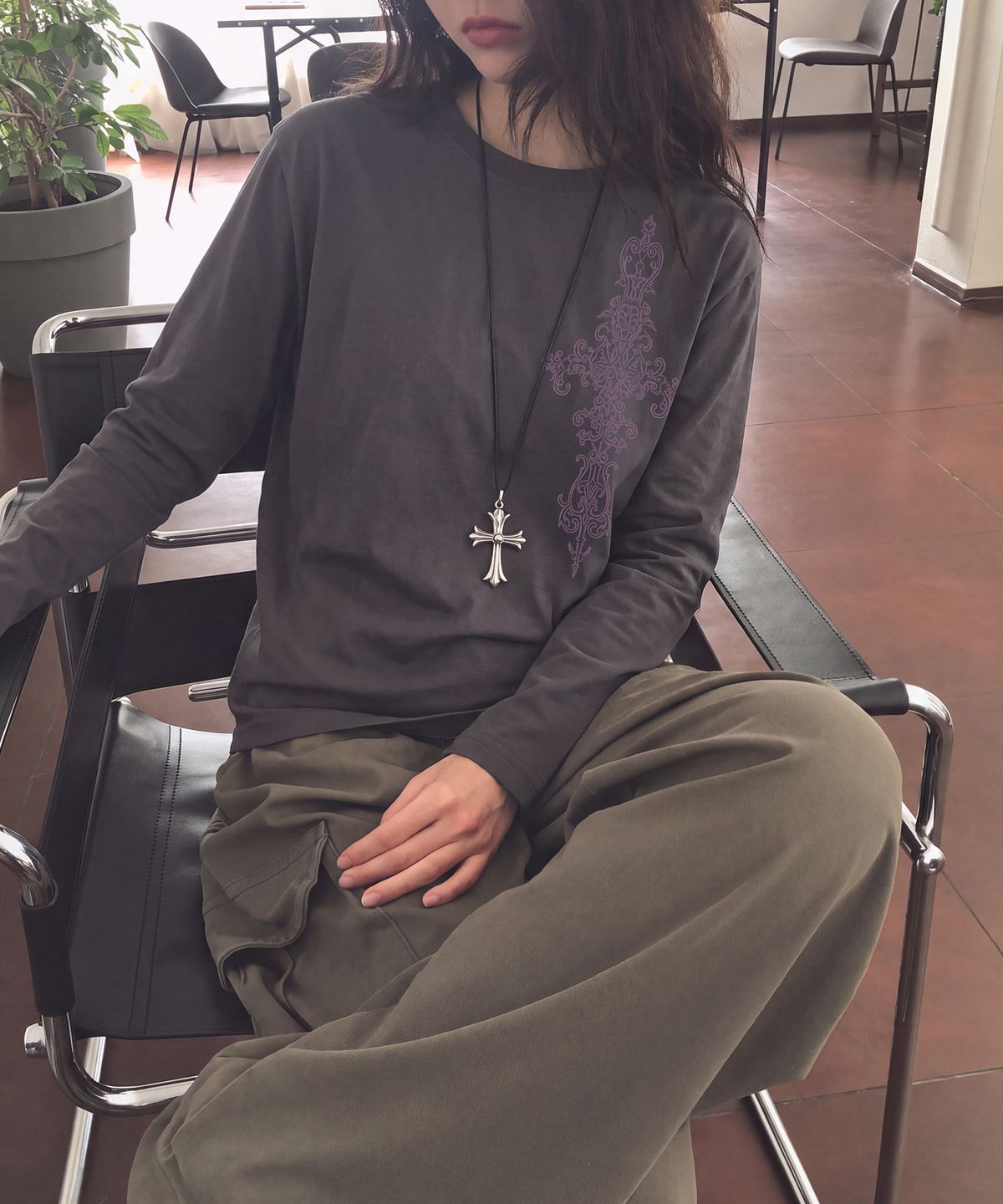 그레이버(GRAVER) [UNISEX]SIM CROSS 롱슬리브 티셔츠_4color