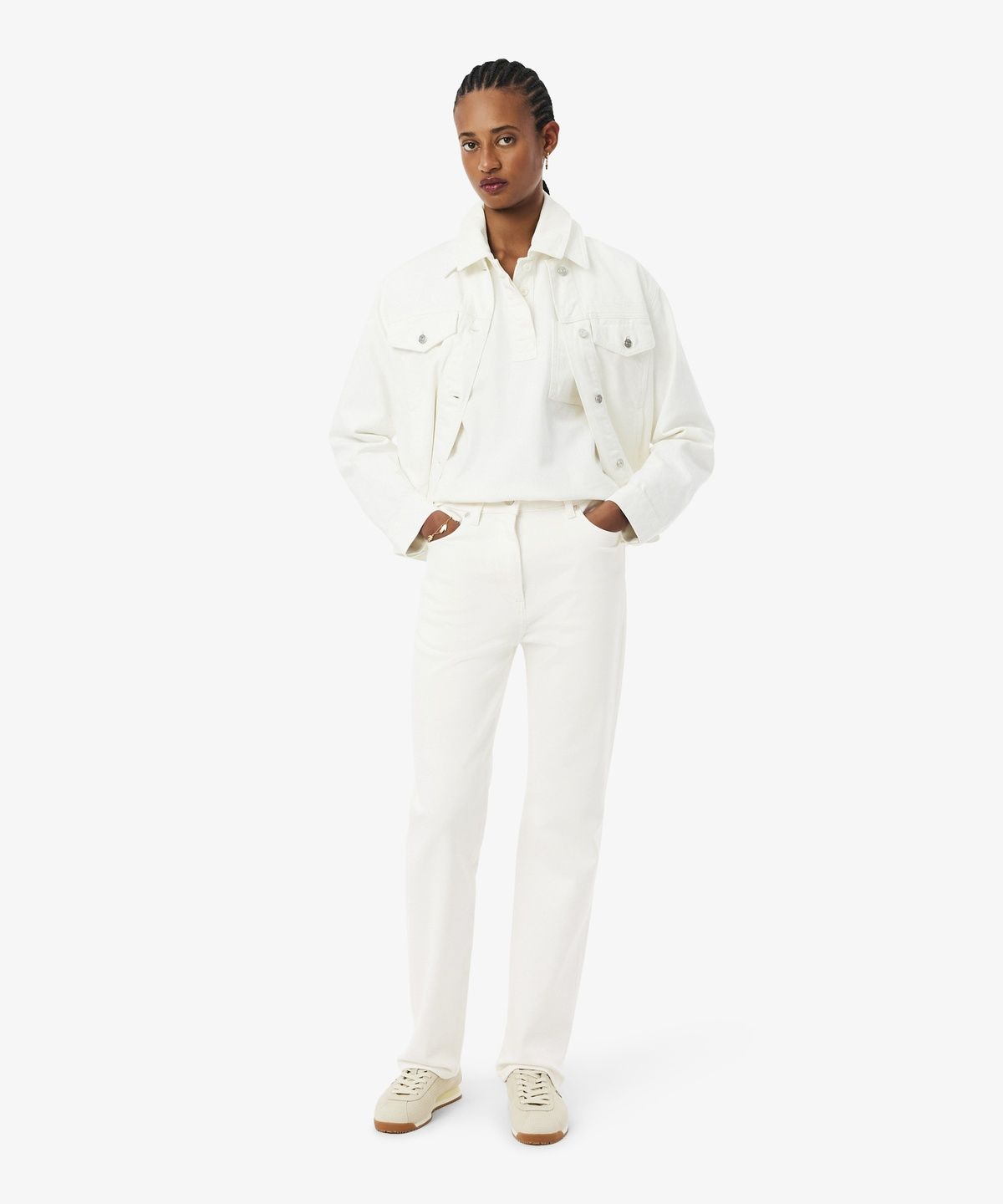 라코스테(LACOSTE) 여성 스트레이트 데님 팬츠 HF6800-56N 001