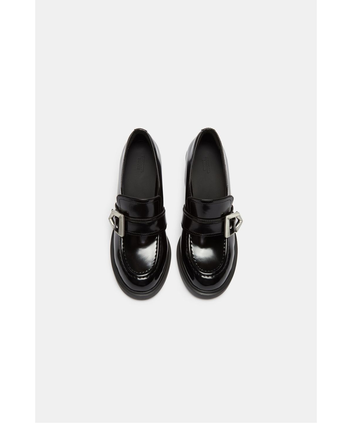 슈콤마보니(SUECOMMA BONNIE) Chunky buckle loafer pumps(black)_DG1BA26504BLK