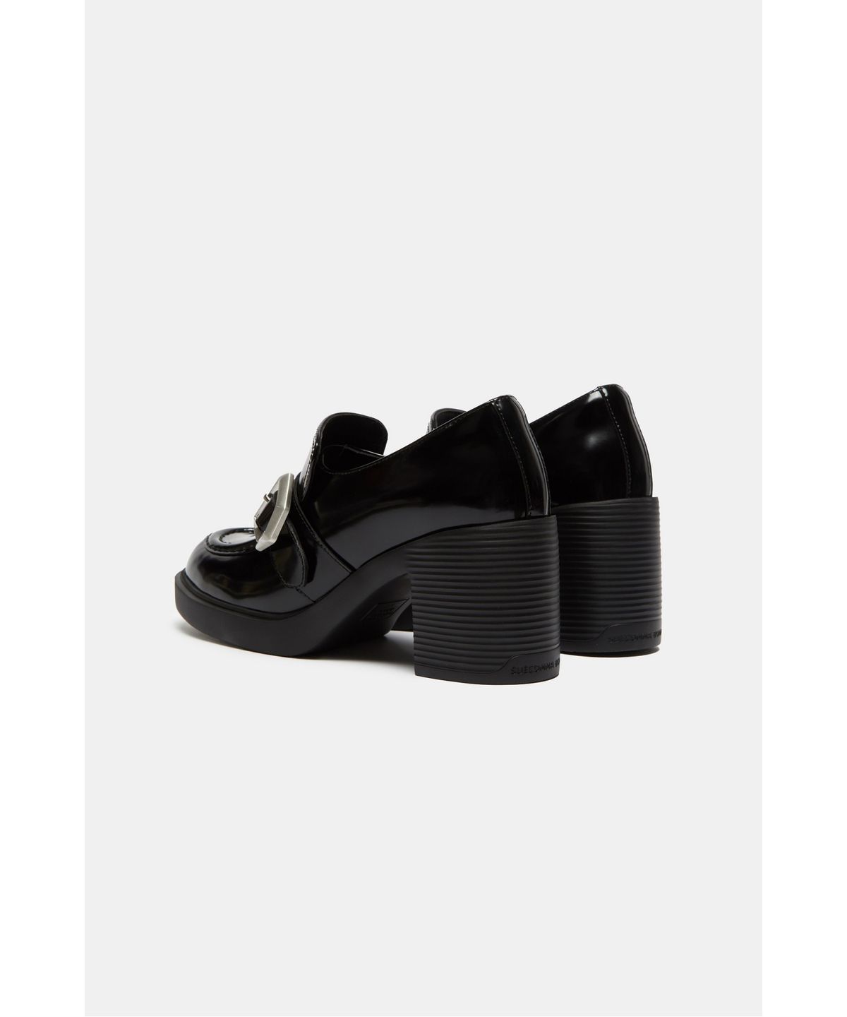 슈콤마보니(SUECOMMA BONNIE) Chunky buckle loafer pumps(black)_DG1BA26504BLK