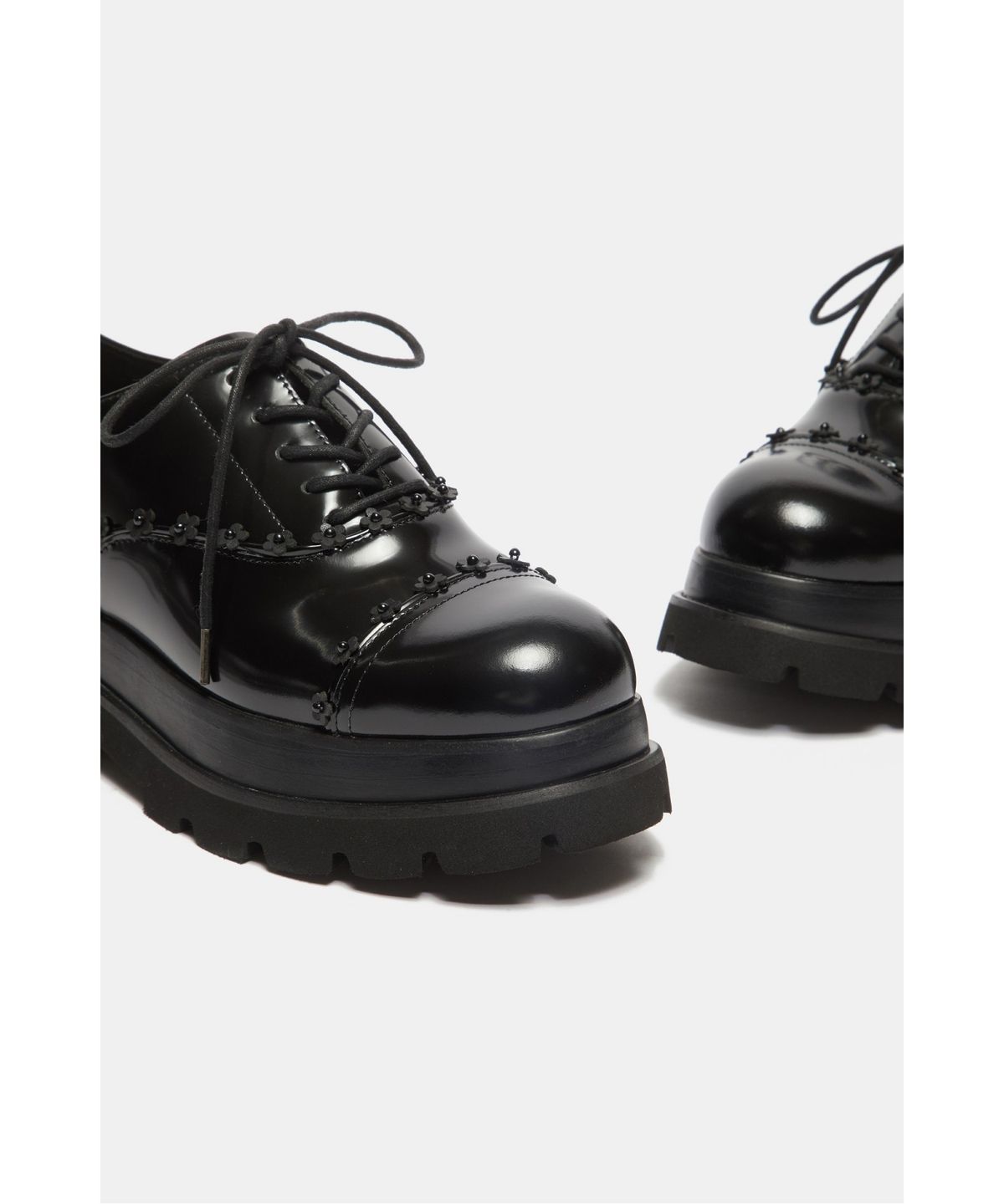 슈콤마보니(SUECOMMA BONNIE) Floral platform loafer(black)_DG1DA26515BLK