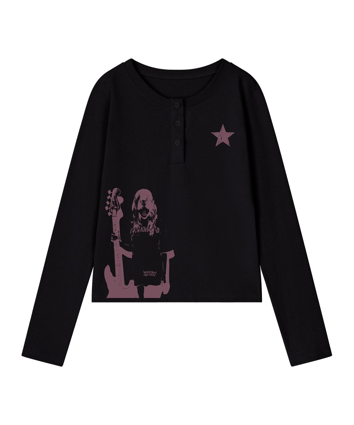 그레이버(GRAVER) [UNISEX]STAR1 GIRL 헨리넥 롱슬리브 티셔츠_3color