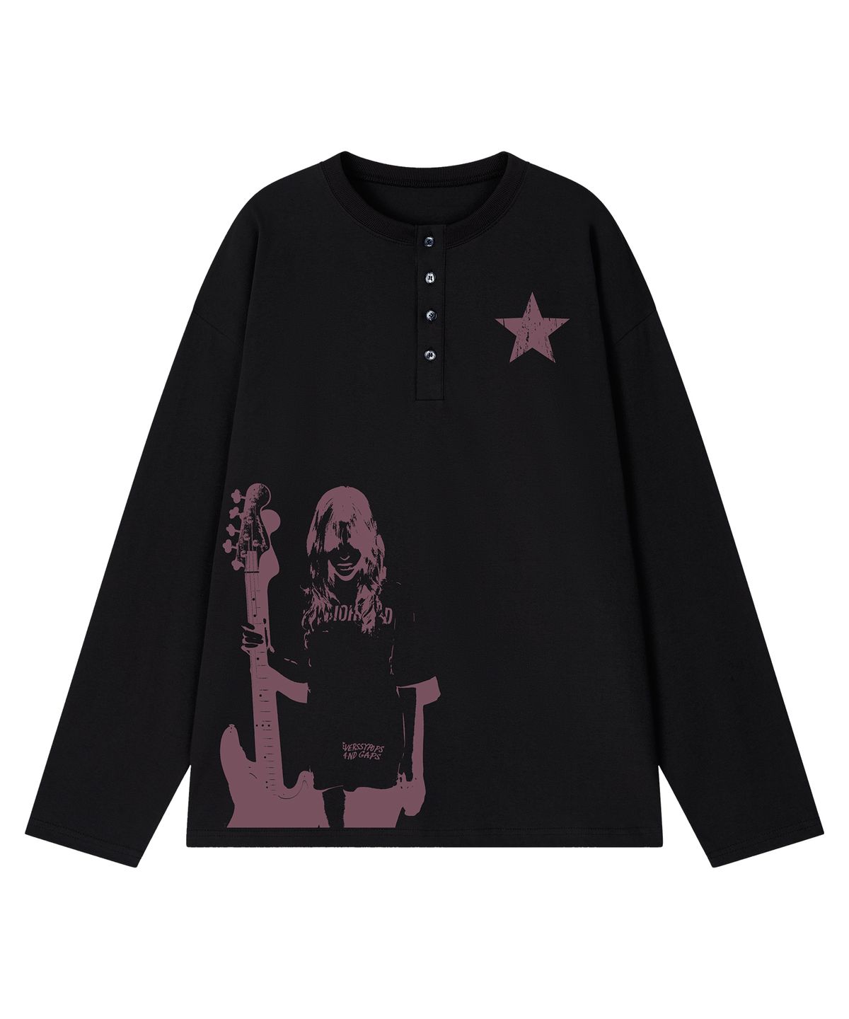 그레이버(GRAVER) [UNISEX]STAR1 GIRL 헨리넥 롱슬리브 티셔츠_3color