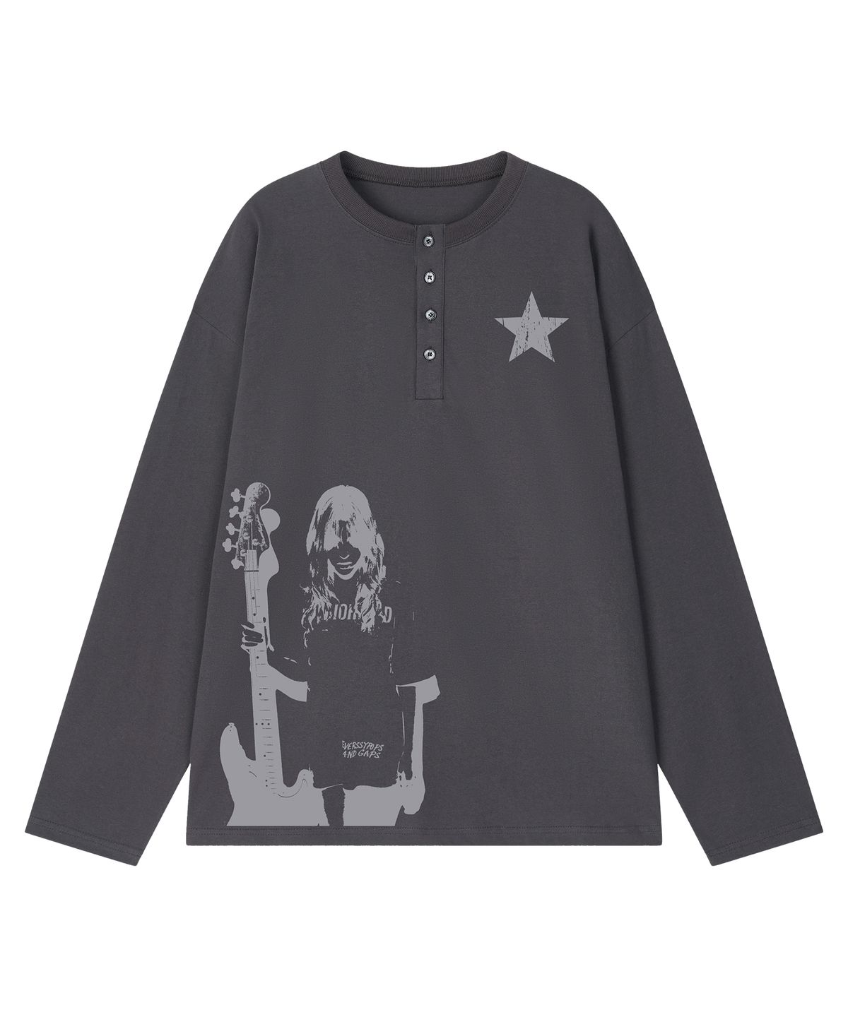 그레이버(GRAVER) [UNISEX]STAR1 GIRL 헨리넥 롱슬리브 티셔츠_3color