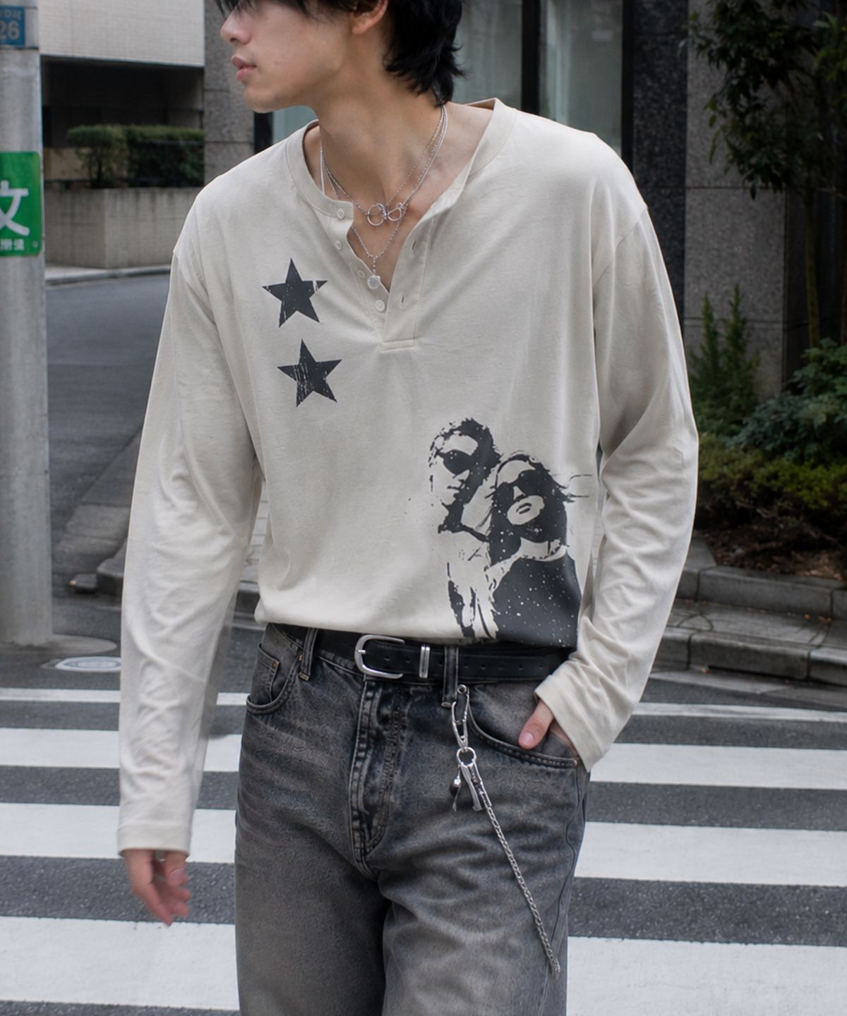 그레이버(GRAVER) [UNISEX]STAR2 헨리넥 롱슬리브 티셔츠_3color