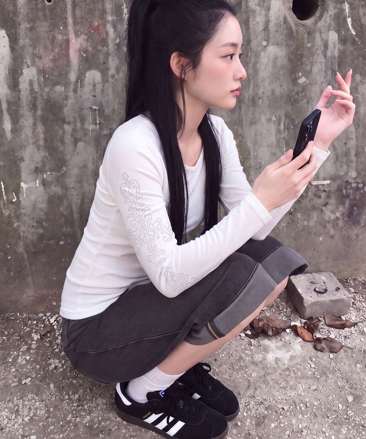 그레이버(GRAVER) [WOMAN]G SIM U넥 롱슬리브_2color