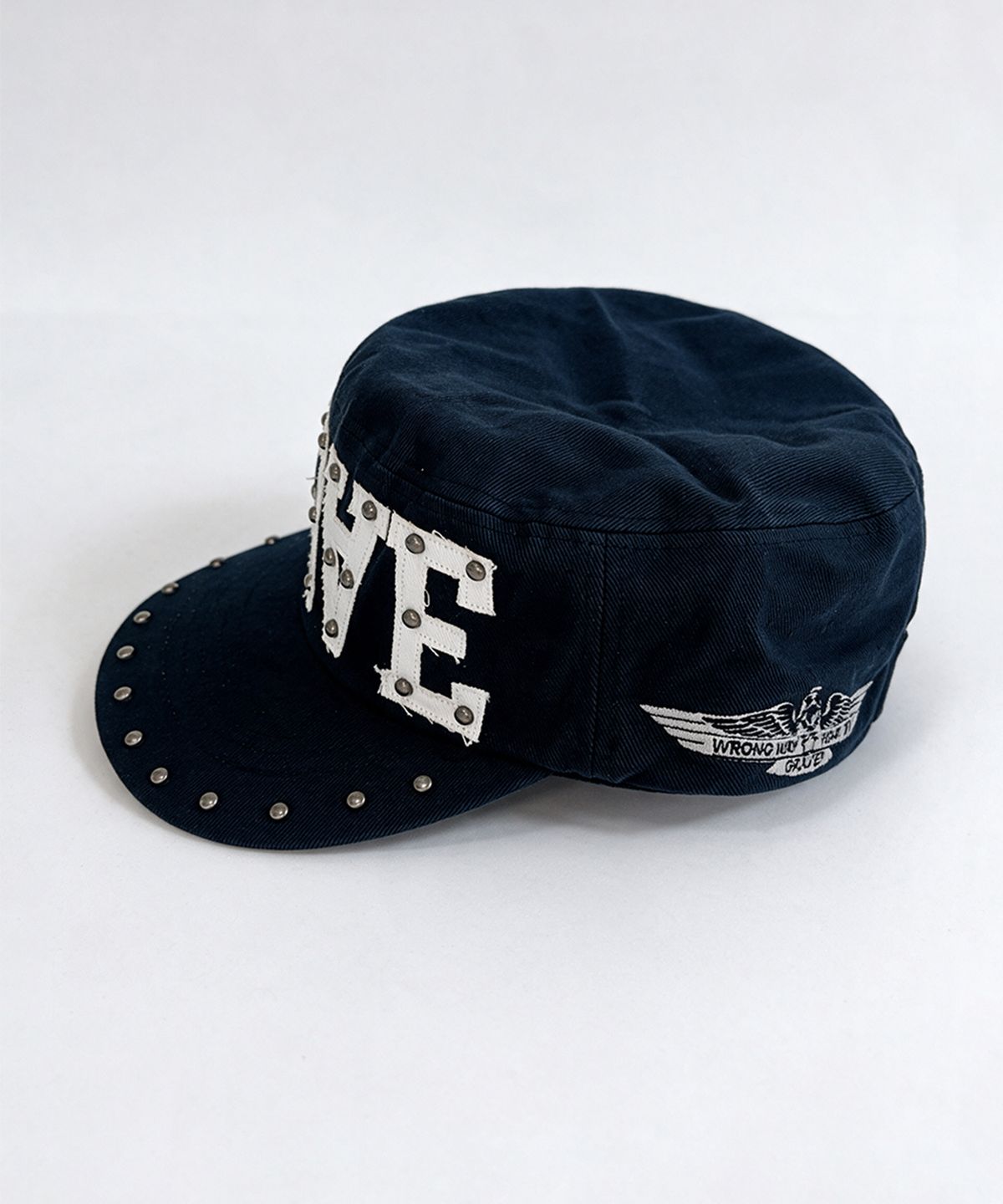 그레이버(GRAVER) [UNISEX]9RAE STUD PILLBOX CAP_Navy