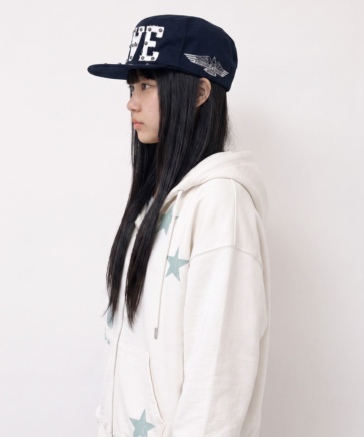 그레이버(GRAVER) [UNISEX]9RAE STUD PILLBOX CAP_Navy