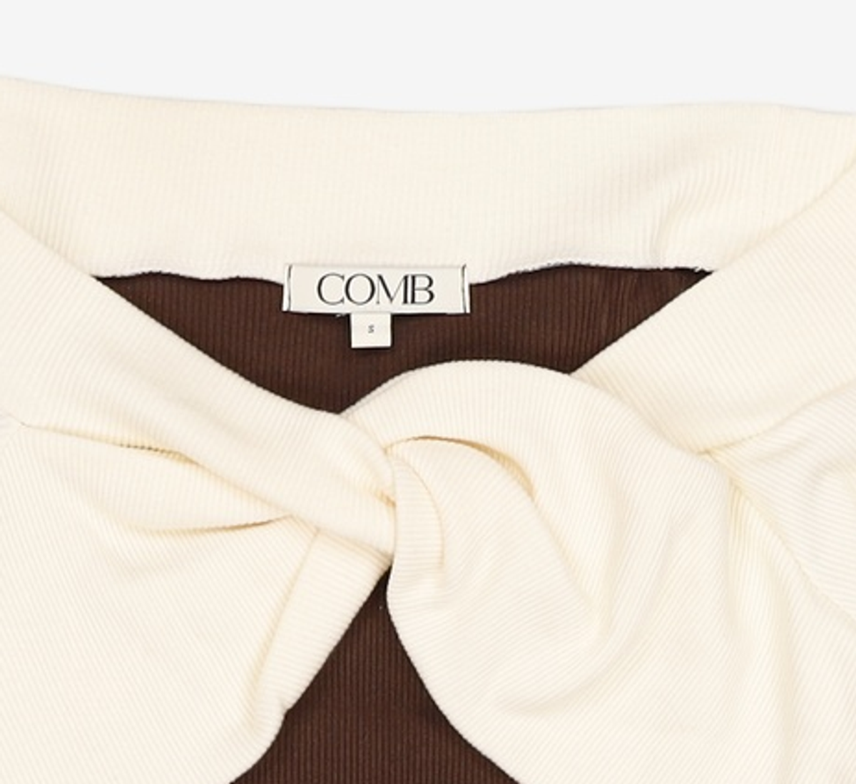 콤 스튜디오(COMBSTUDIO) CO OFF SHOULDER COLOR MIX JERSEY TOP_BLACK S