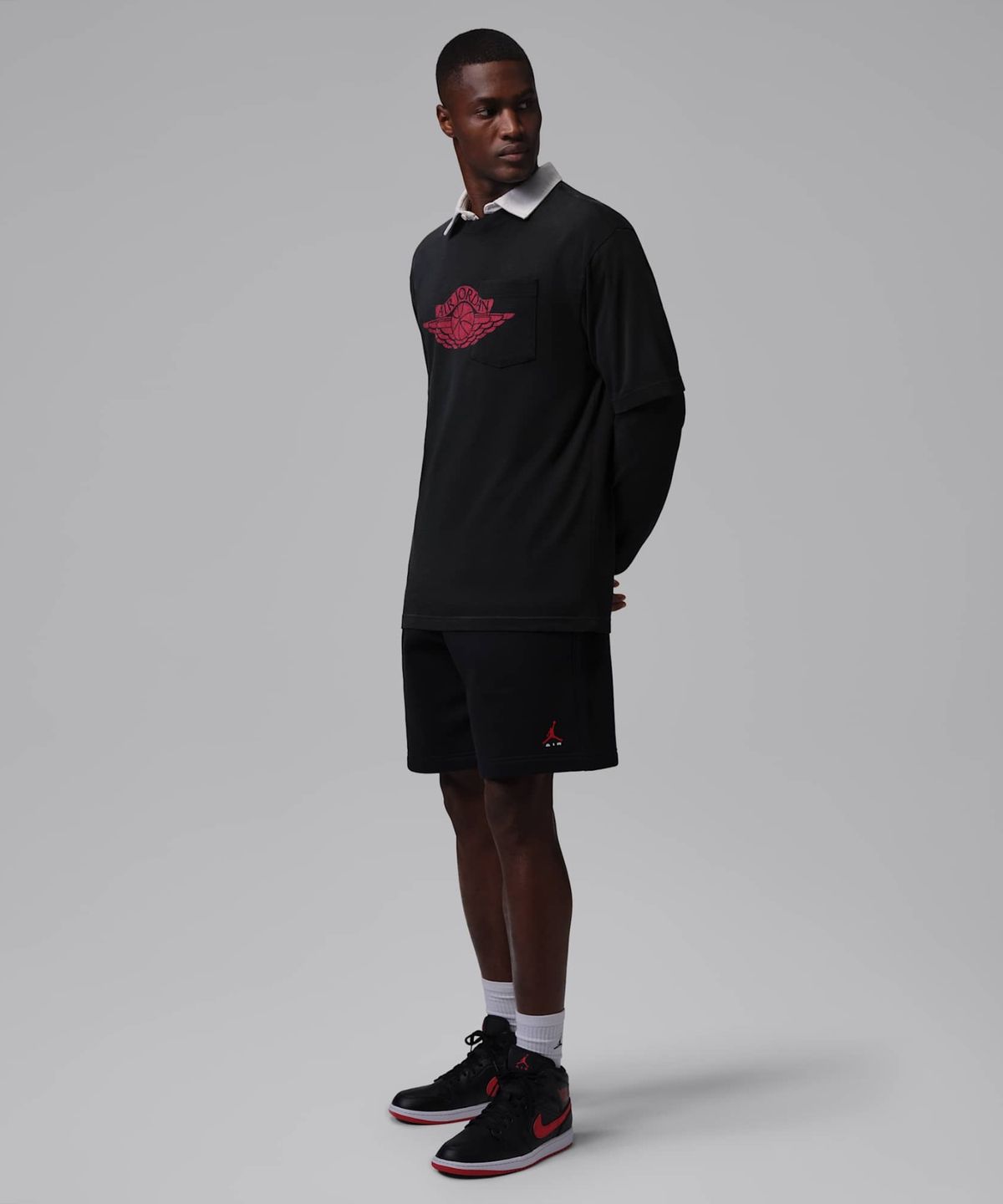 나이키(NIKE) 조던 플라이트 에센셜 포켓 티셔츠 M - 블랙:유니버시티 레드 / IO2084-010