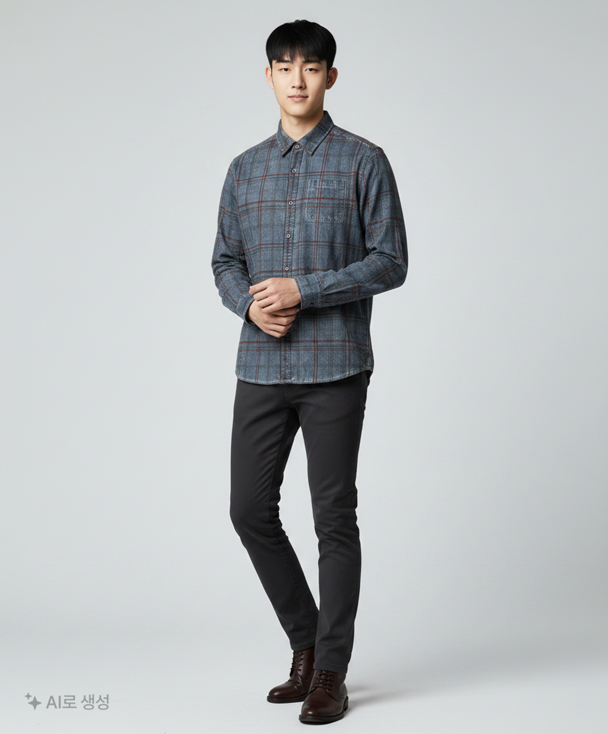 버커루(BUCKAROO) 남성 체크 가먼트다잉 셔츠 (B205SH300P21) L