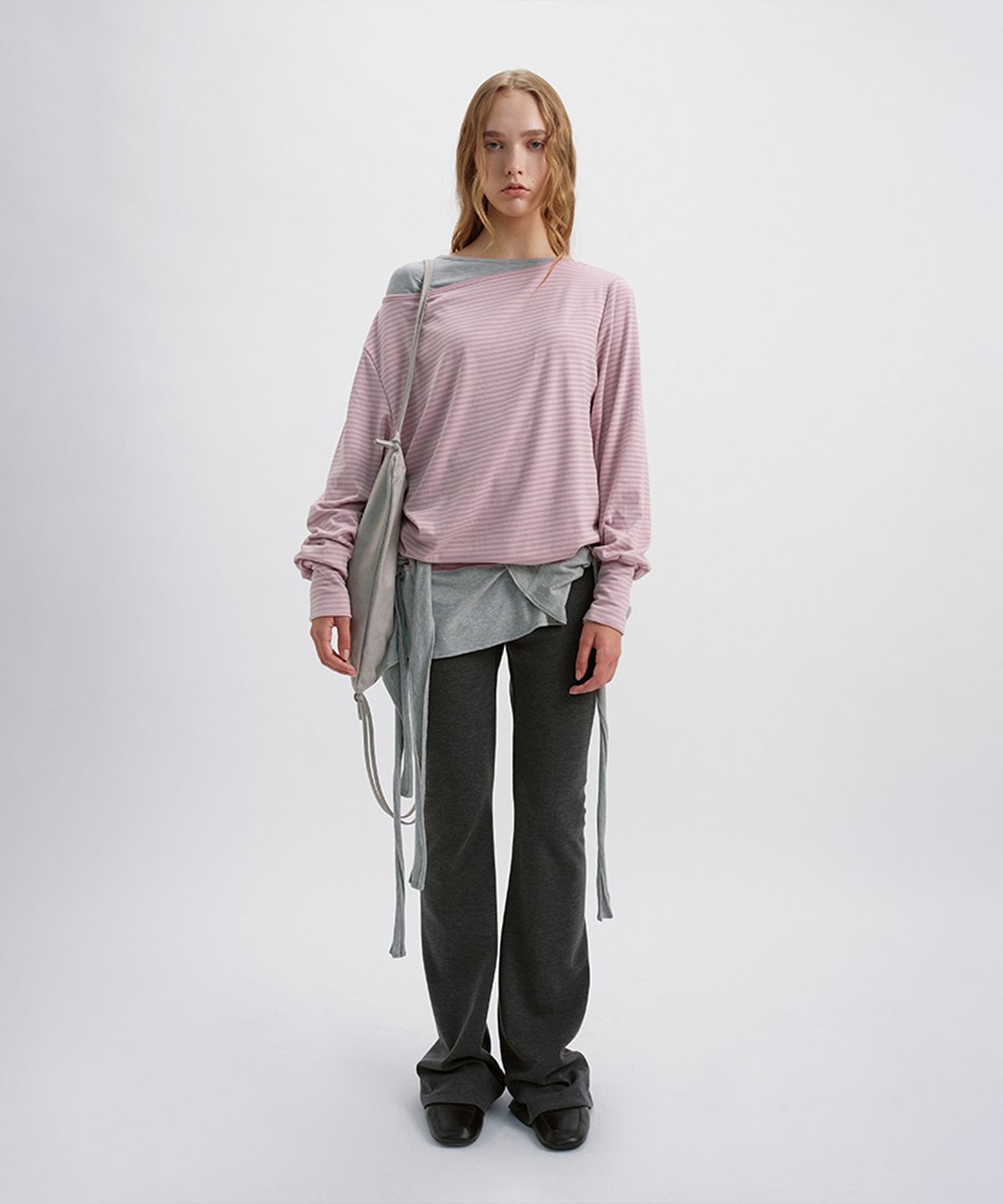 시메트릭 퍼센트(SYMMETRICPERCENT) Striped Strap TS / Pink